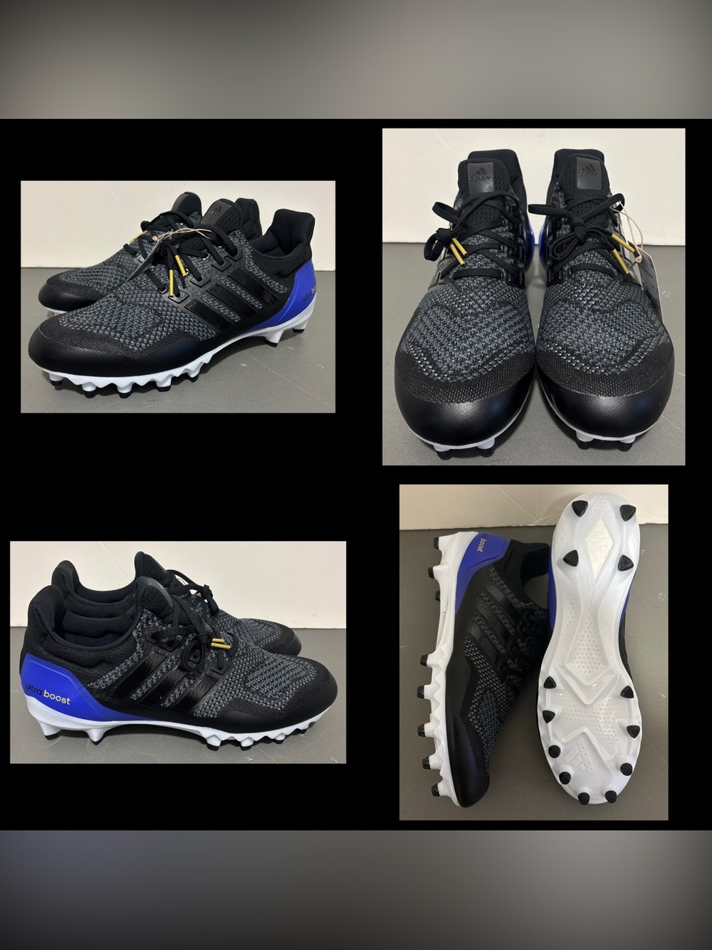 Adidas Ultraboost OG Football Cleats Low Core Black men’s sz NEW NO Box!